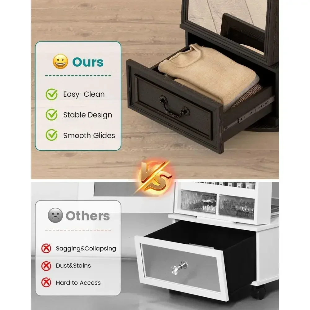 360 °   Draaibare, afsluitbare - Full Length Mirror Jewelry Armoire recensie en prijs