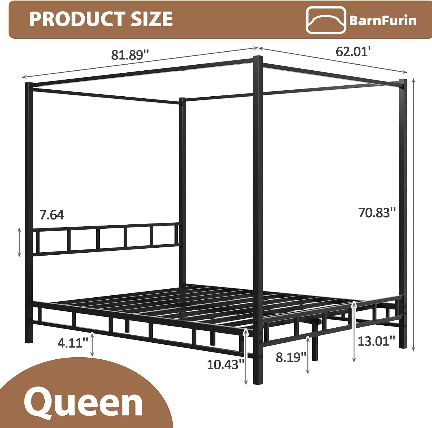 Metalen hemelbedframe queensiz - Canopy Bed Frame Metal Queen recensie en prijs