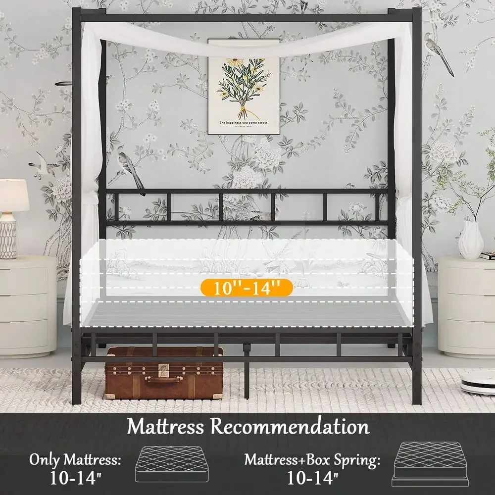 Metalen hemelbedframe, queensi - Canopy Bed Frame Metal Queen recensie en prijs
