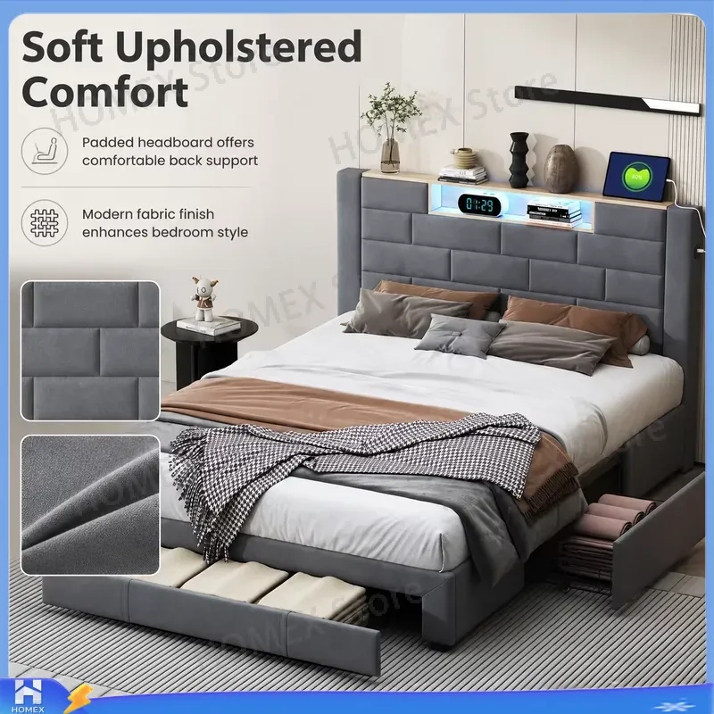 5FT tweepersoonsbedframe met o - Gas Lift Storage Bed Hydraulic recensie en prijs