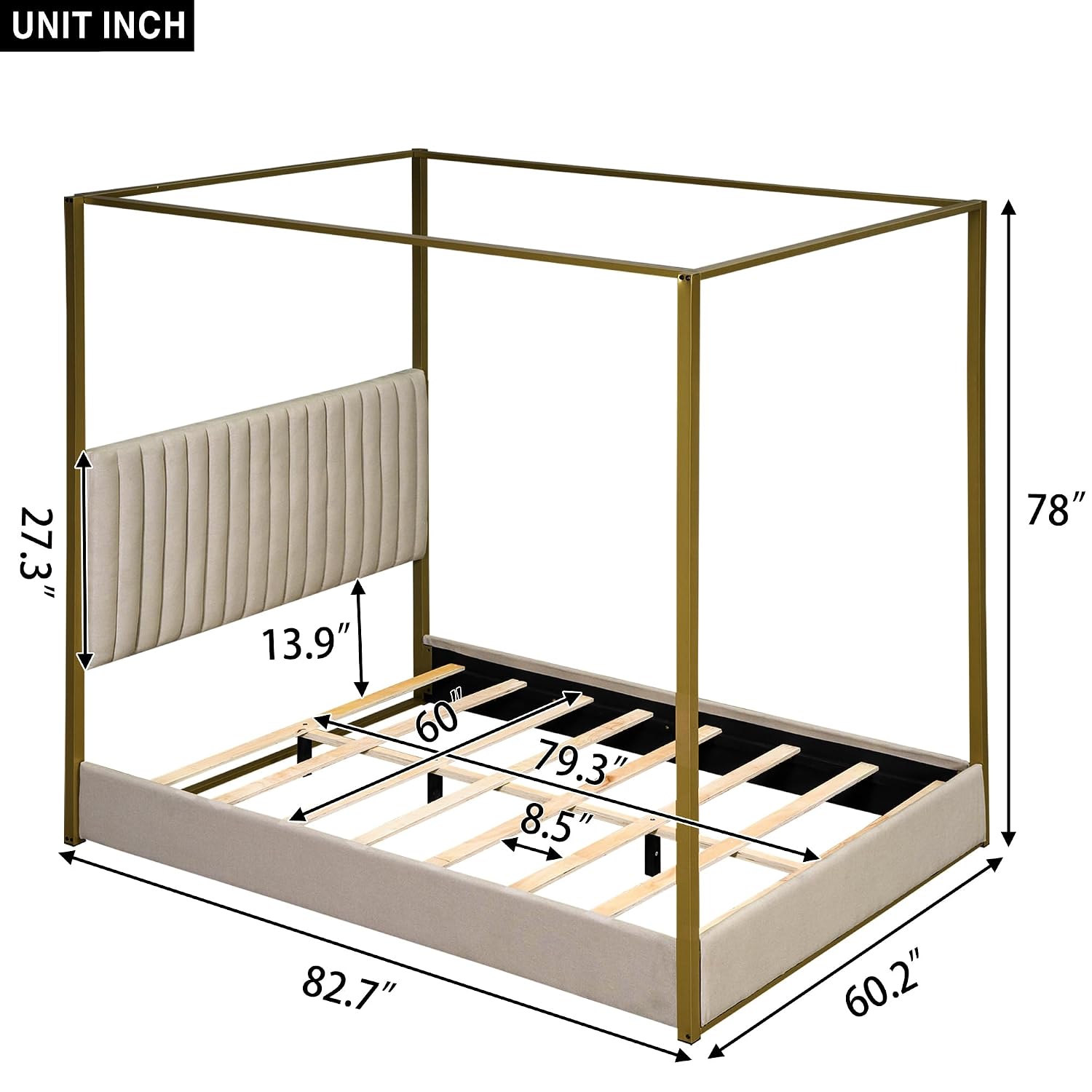 Modern platformbed met hemel,  - Canopy Bed Frame Metal Queen recensie en prijs