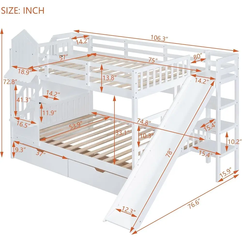 Twee-laags stapelbed met glijb - Bunk Bed With Stairs And Slide recensie en prijs