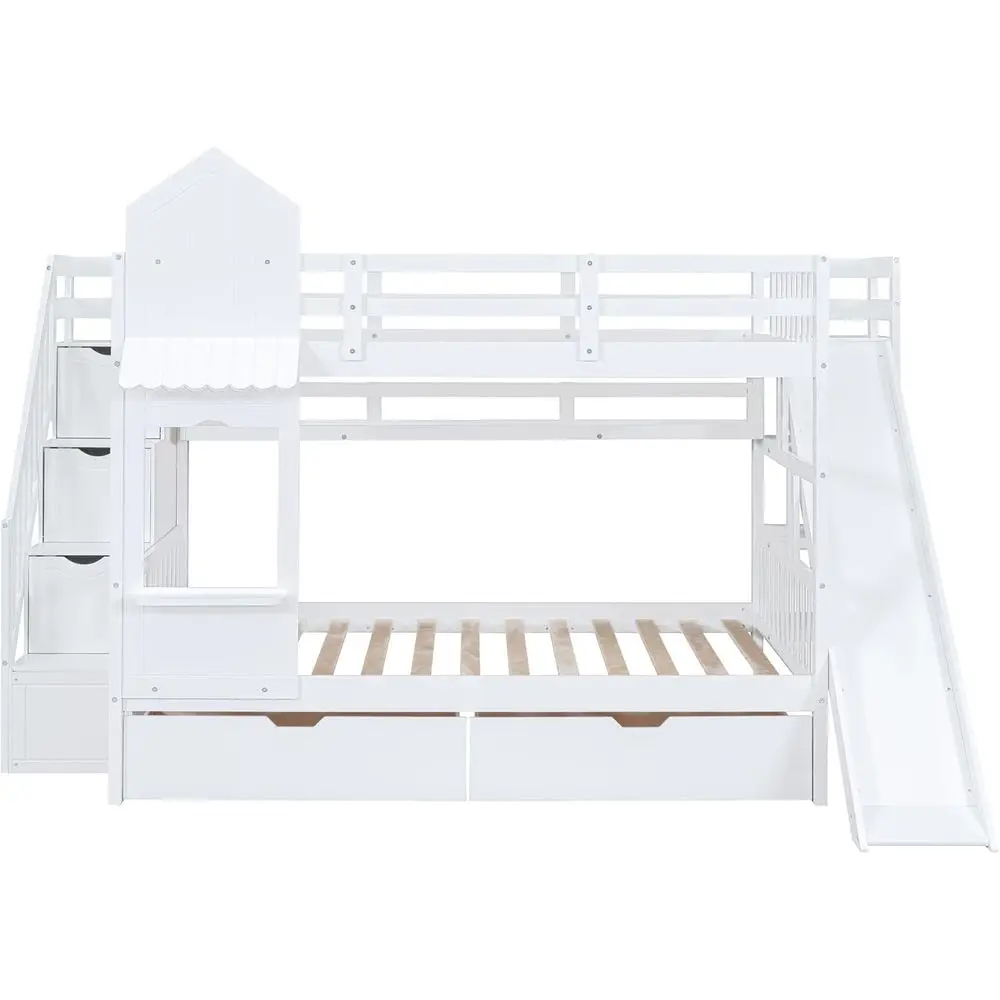 Twee-laags stapelbed met glijb - Bunk Bed With Stairs And Slide recensie en prijs