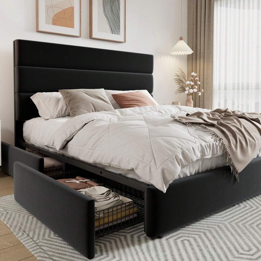 Volledig/Queensize/Kingsize pl - King Size Bed Frame With Storage Drawers recensie en prijs