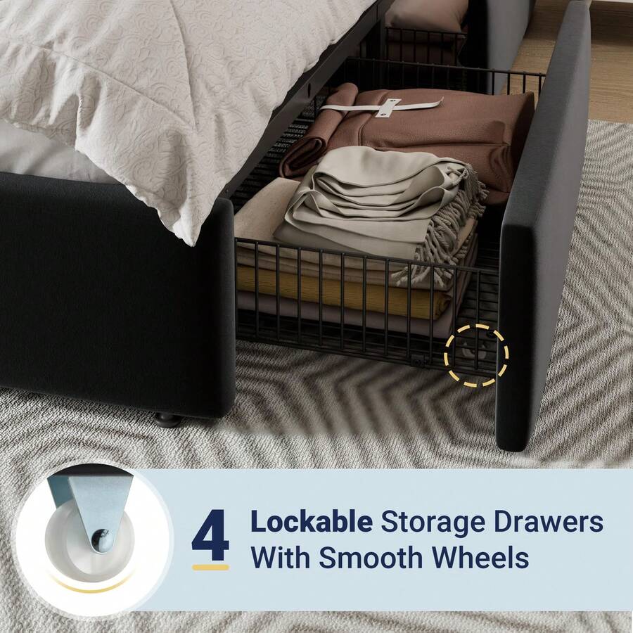 Volledig/Queensize/Kingsize pl - King Size Bed Frame With Storage Drawers recensie en prijs