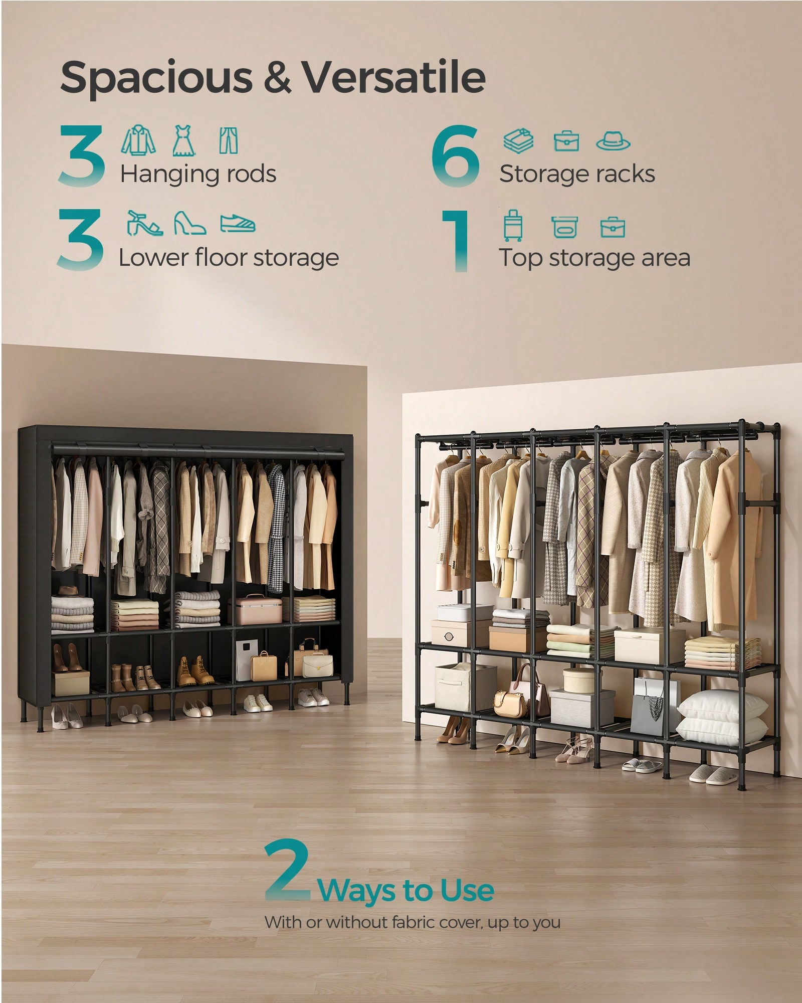 Robuuste draagbare kledingkast - Wardrobe Closet Portable Fabric Cover recensie en prijs