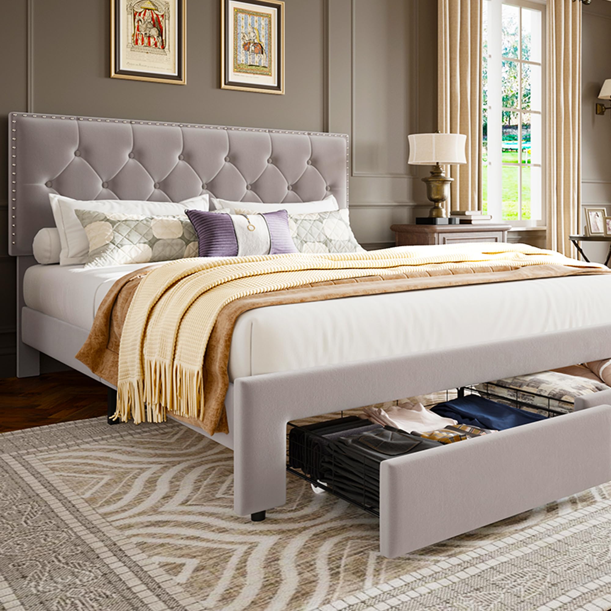 Bedframe in kingsize, met 2 op - King Size Bed Frame With Storage Drawers recensie en prijs