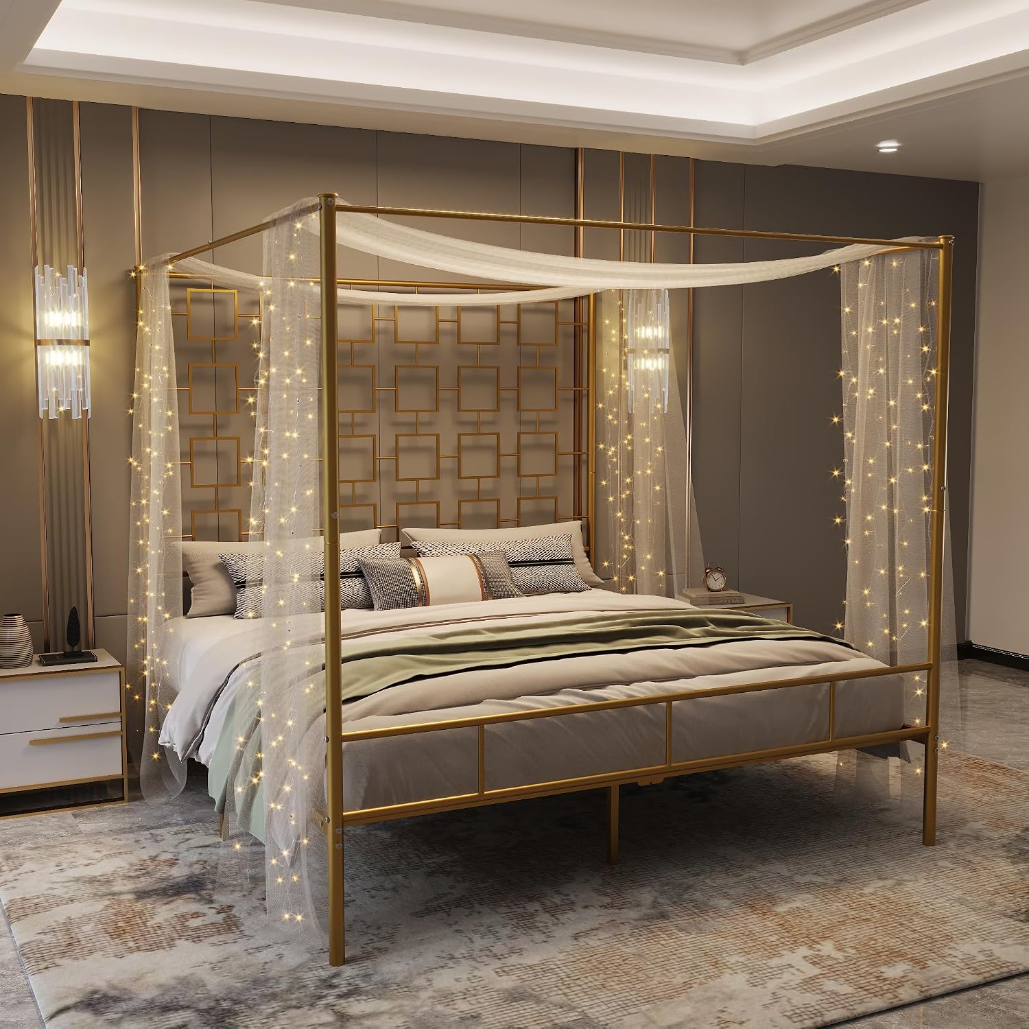 Koninginnekamerbedframe van me - Canopy Bed Frame Metal Queen recensie en prijs