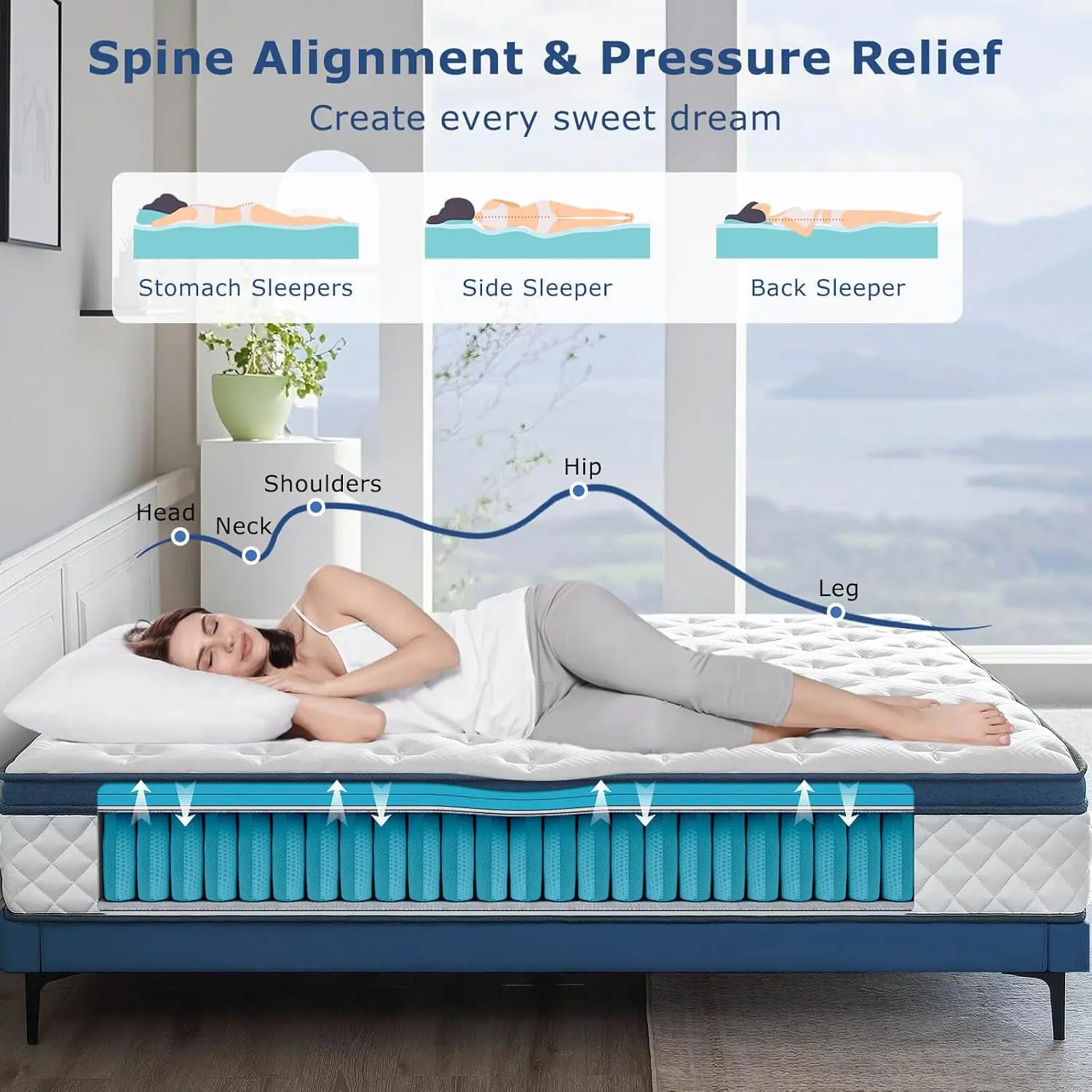 Queen Matras, 12 inch medium s - Memory Foam Mattress In A Box Queen recensie en prijs