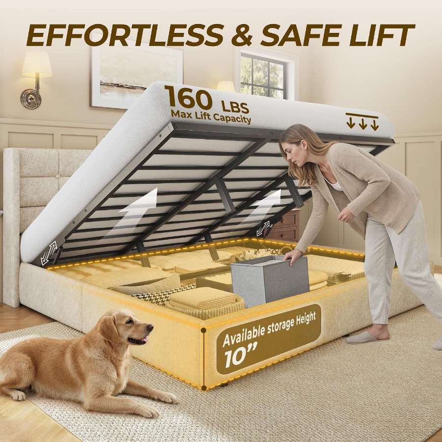 Bedframe met opbergruimte en v - Gas Lift Storage Bed Hydraulic recensie en prijs