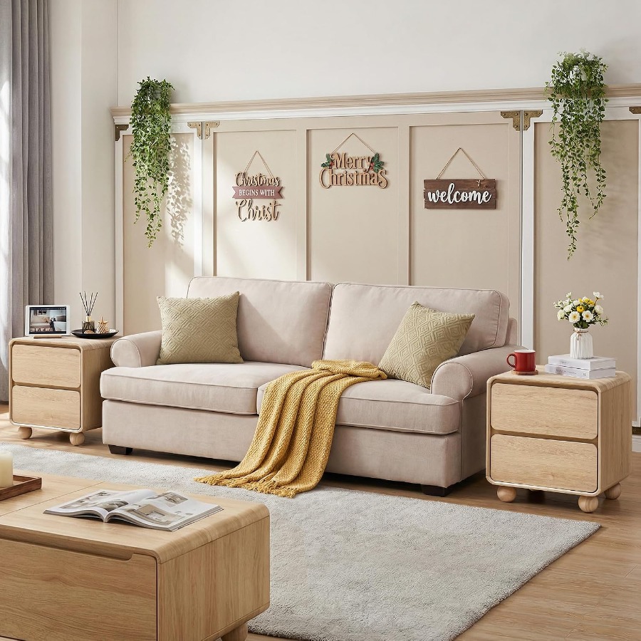 Klein nachtkastje met 2 lades, - Solid Wood Nightstand 2 Drawers recensie en prijs