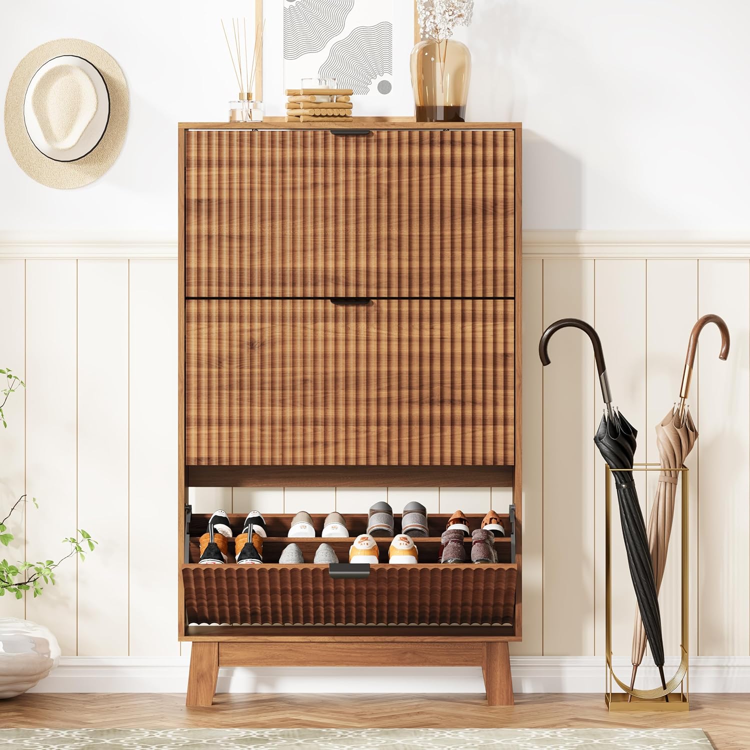 Schoenenkast voor de entree me - Shoe Rack Cabinet Narrow Entryway recensie en prijs