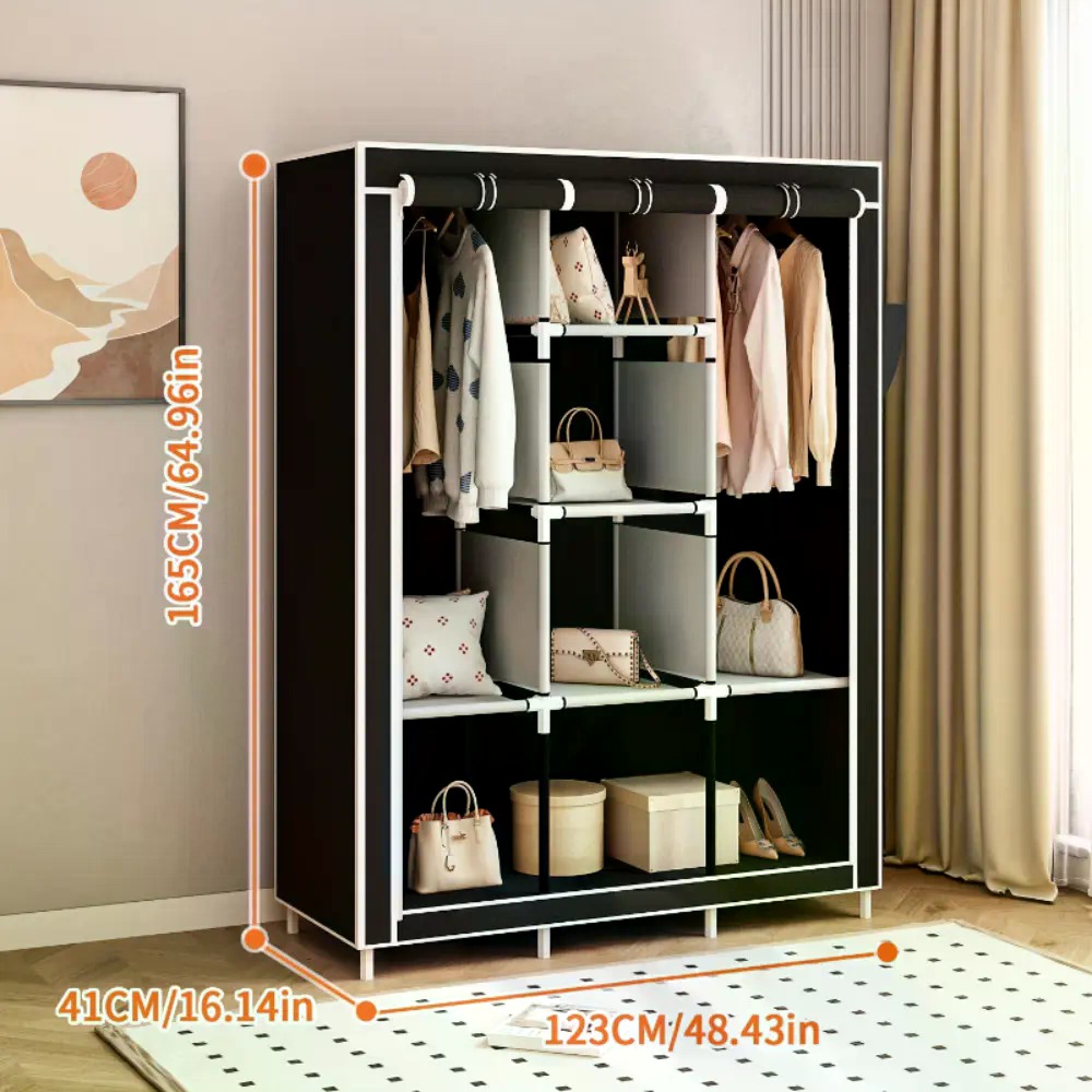64-inch draagbare overdekte ka - Wardrobe Closet Portable Fabric Cover recensie en prijs