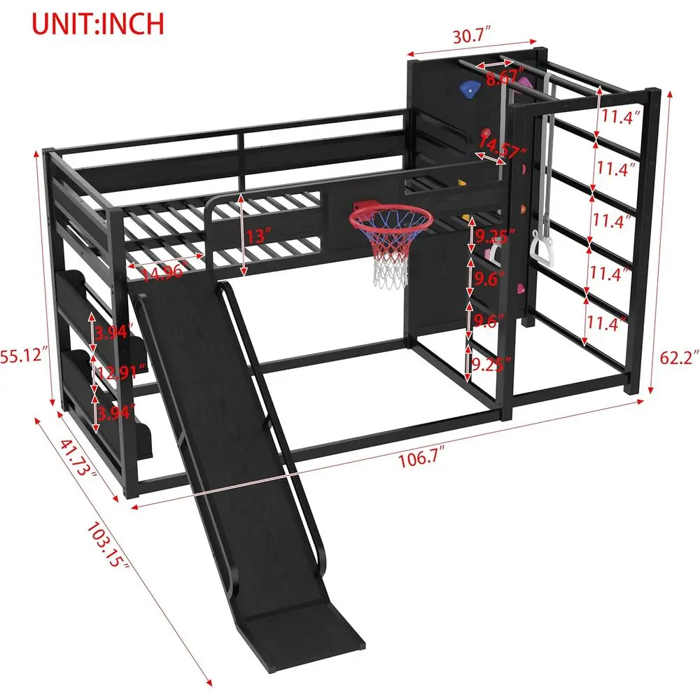 Twee persoons metalen stapelbe - Bunk Bed With Stairs And Slide recensie en prijs
