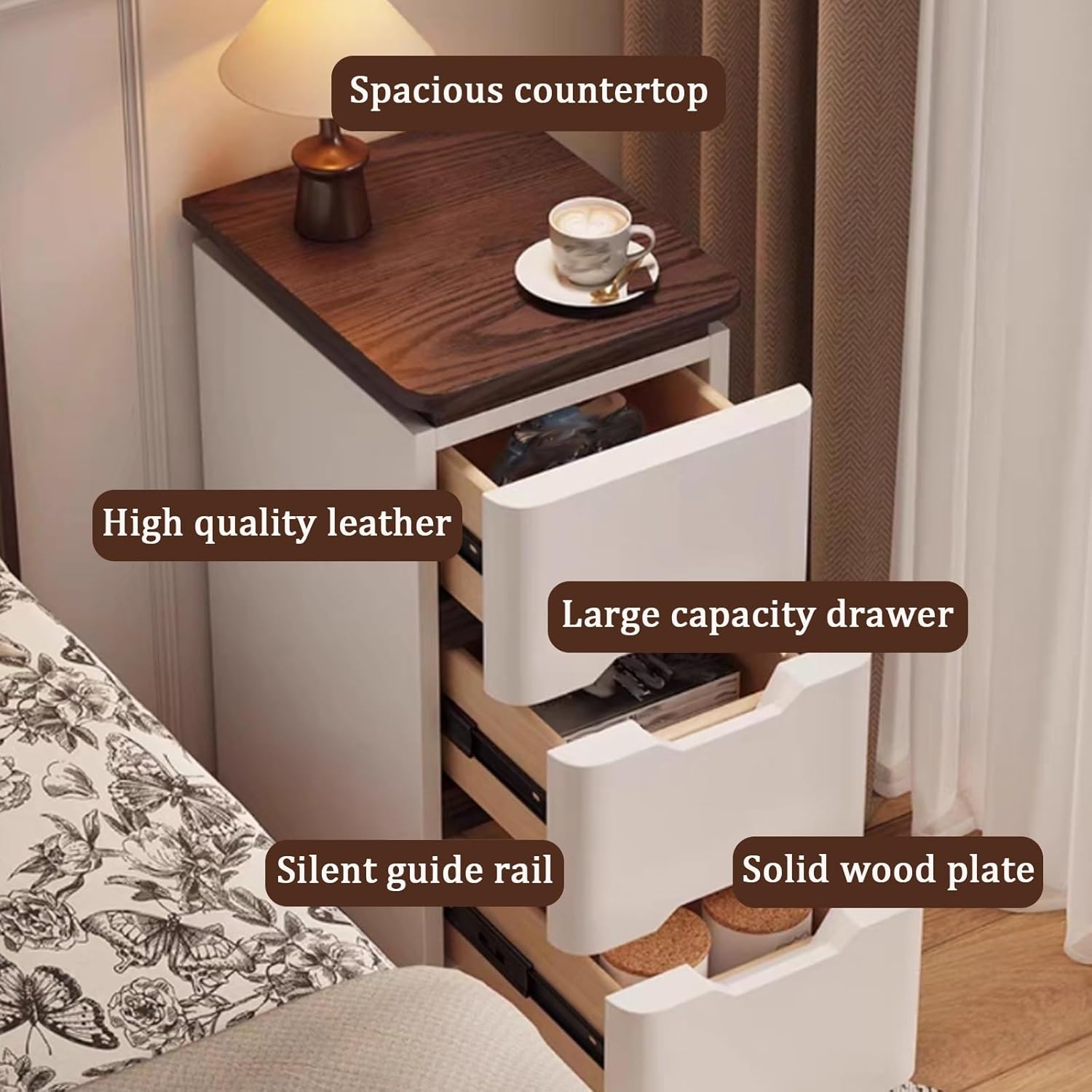 Nachtkastjes Slaapkamer, nacht - Solid Wood Nightstand 2 Drawers recensie en prijs